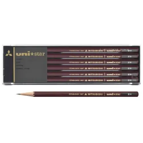 Uni Mitsubishi – Uni Star, Matite in legno, Durezza B, Confezione da 12