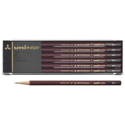 Uni Mitsubishi – Uni Star, Matite in legno, Durezza HB, Confezione da 12