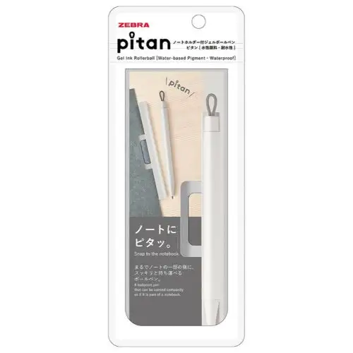 Zebra – PITAN Penna a Gel con Supporto per Quaderno 0.5mm White