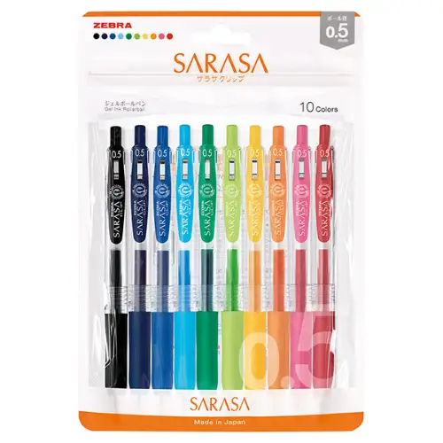 Zebra – Sarasa Clip 0.5mm, Confezione da 10
