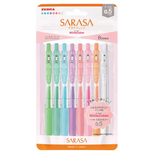 Zebra – Sarasa Clip 0.5mm Milk Color 8 colori Set N