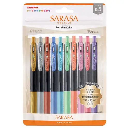Zebra – Sarasa Clip Deco Shine 0.5mm 10 colori Set N