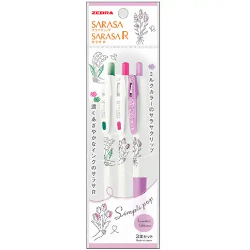 Zebra - Sarasa R Simple Bouquet Pop [Limited Edition] (Pacchetto da 3 penne) P-JJS29-SP-B